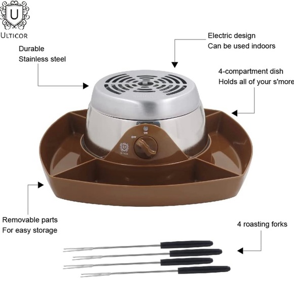 ULTICOR Electric Flameless Stainless Steel Marshmallow S'mores Maker - Picture 5 of 10